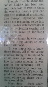A piece of the article about Joseph hanging up at PheZulu.